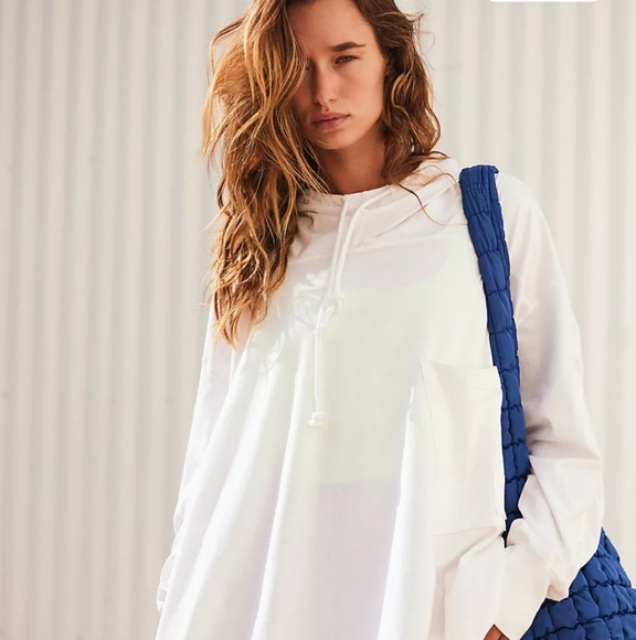 Free People Hot Shot Hoodie White Medium nwot - Picture 4 of 11